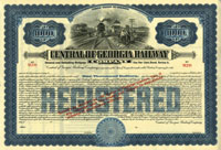 Central of Georgia Railway Co. - Unissued $1,000 Bond